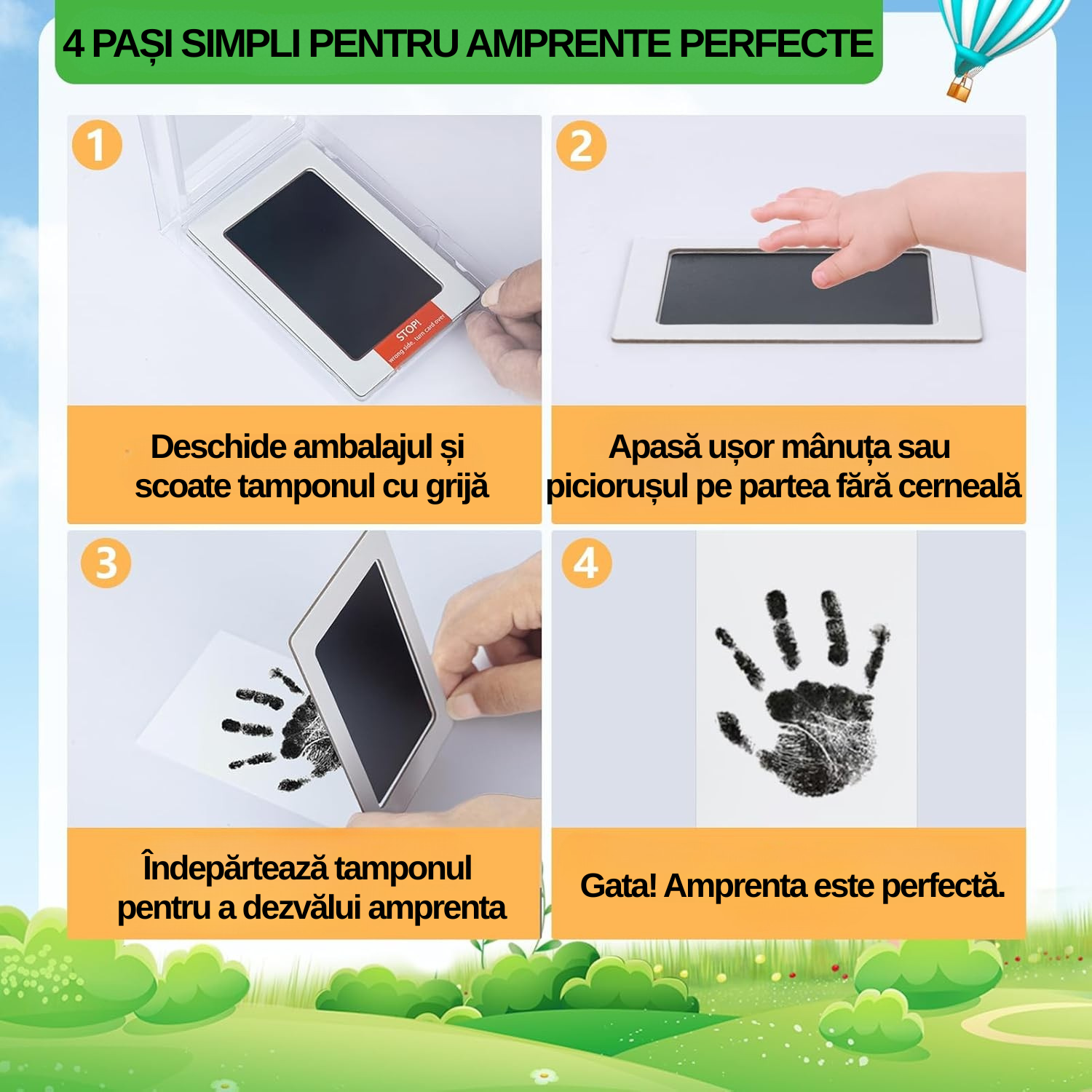 Kit Amprente Bebeluși fără Cerneală - Amintiri Perfecte