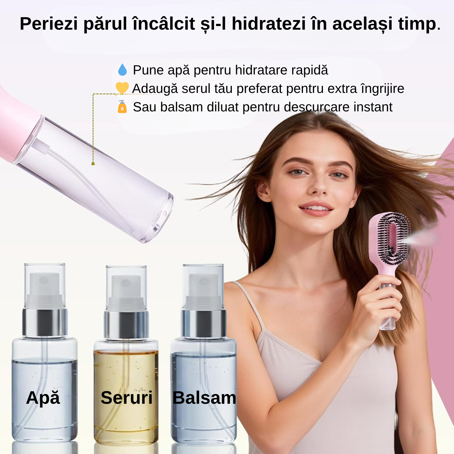 Perie magică cu spray încorporat