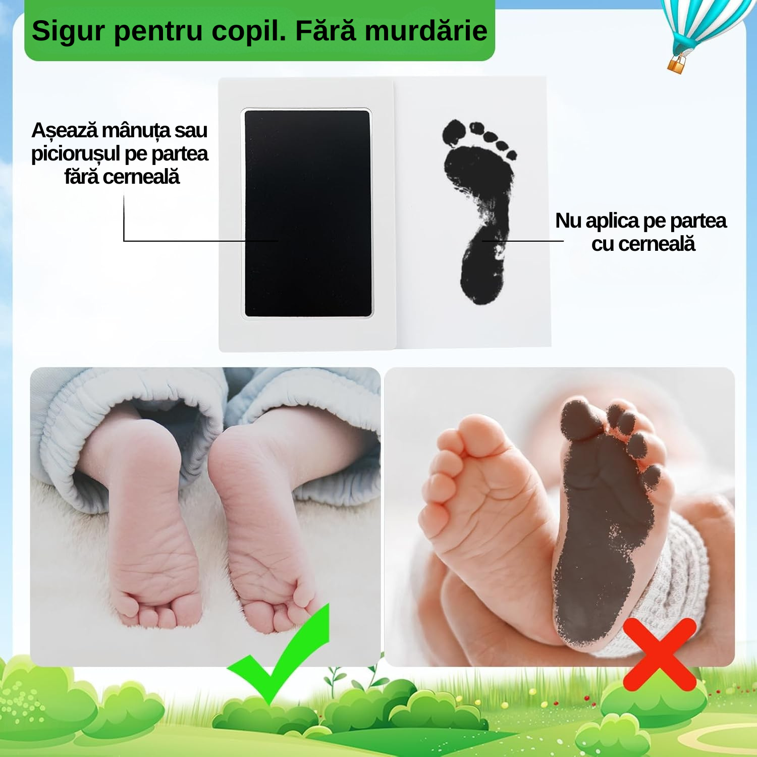 Kit Amprente Bebeluși fără Cerneală - Amintiri Perfecte